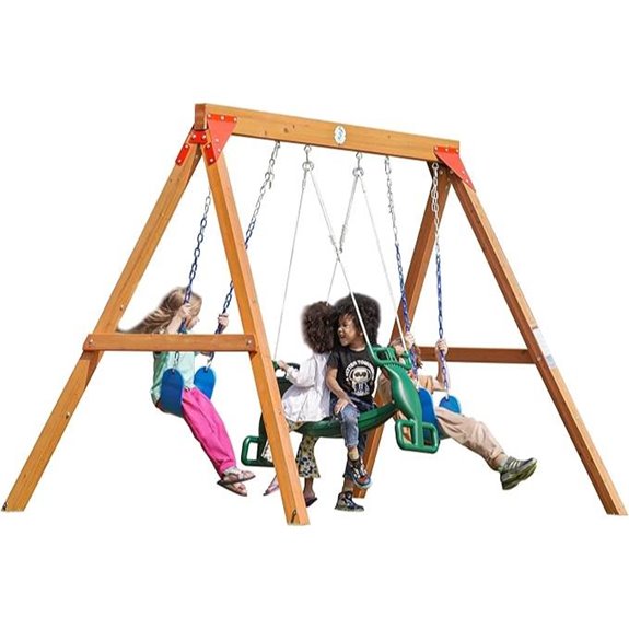 Dolphin Playground Wooden Swing Set with Glider and Swings