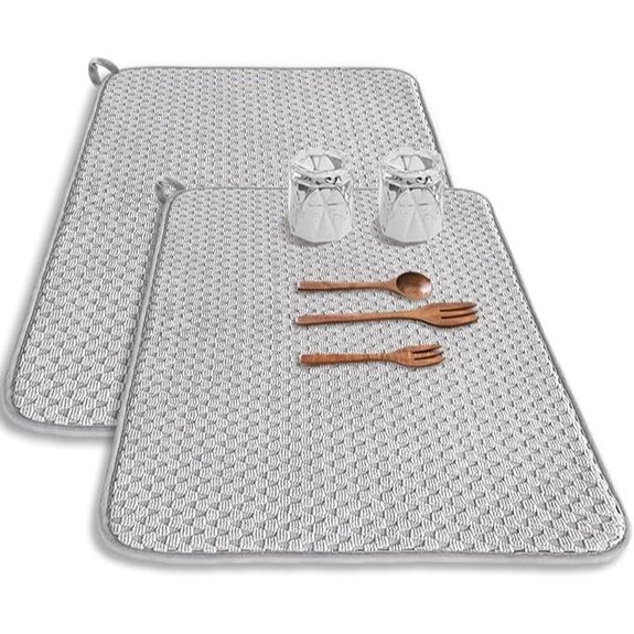 2 Pack Microfiber Dish Drying Mat (Gray)