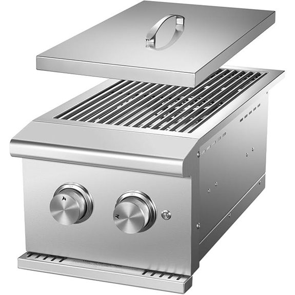 Double Side Burner with 2x17,000 BTU Gas Grills