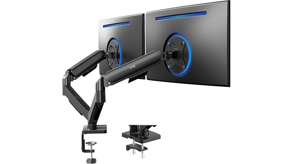 dual monitor pneumatic mount