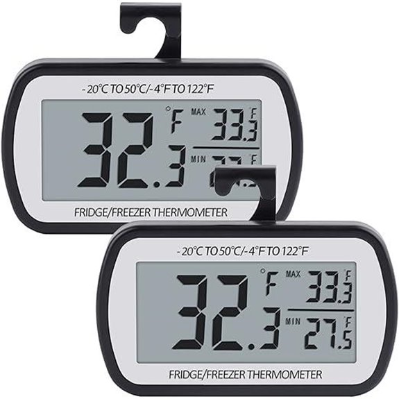 AEVETE Digital Refrigerator Thermometer (2 Pack)