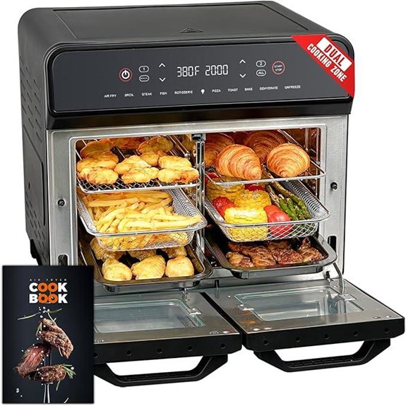 24Qt Dual Zone Air Fryer Oven with Rotisserie