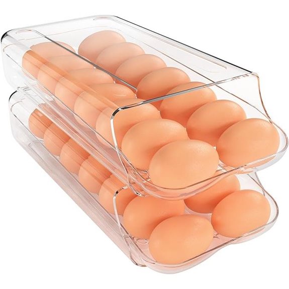 theaoo Egg Holder for Fridge 2-Pack