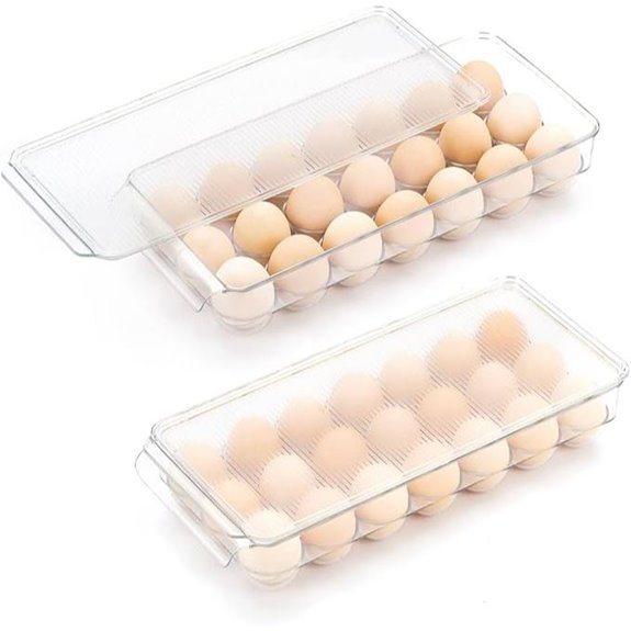 Cutesun Egg Holder for Fridge (2-Pack 42 Eggs)