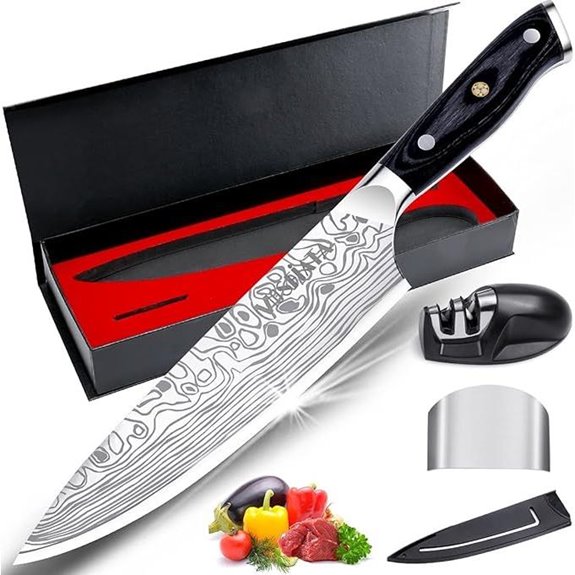 MOSFiATA 8 Chef's Knife with Sharpener and Micarta Handle