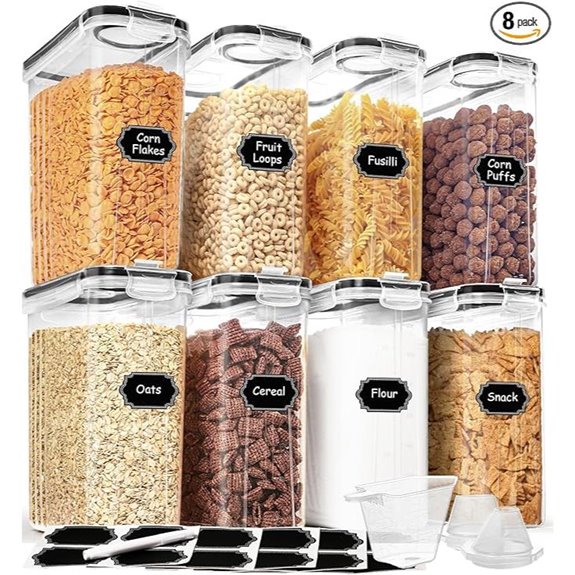 8-Piece Airtight Cereal Storage Container Set
