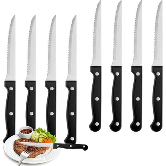 8-Piece High-Carbon Stainless Steel Steak Knives