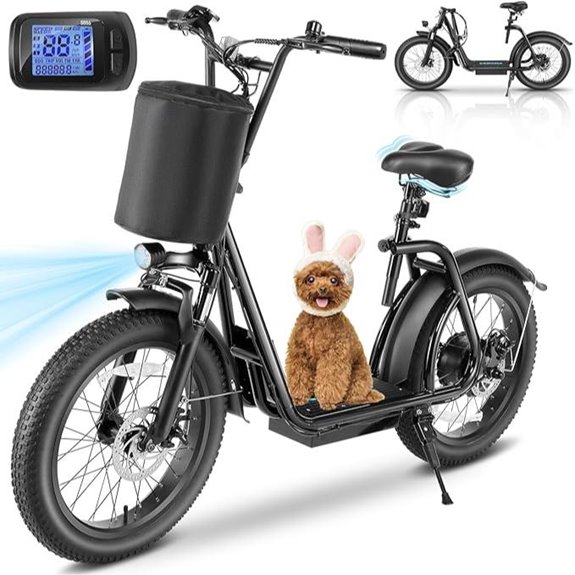 Caroma Peak Electric Scooter with Seat and Basket