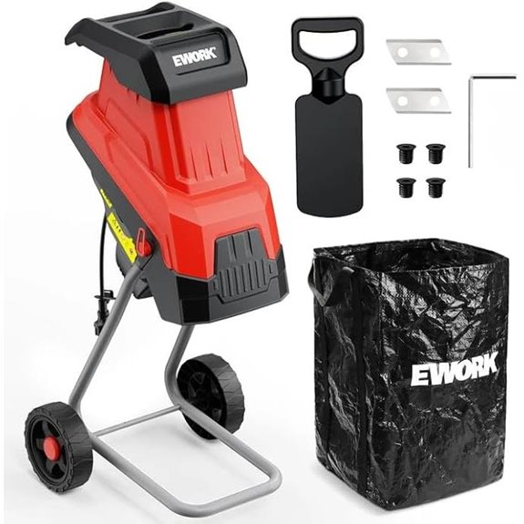EWORK Electric Wood Chipper with 2 Extra Blades