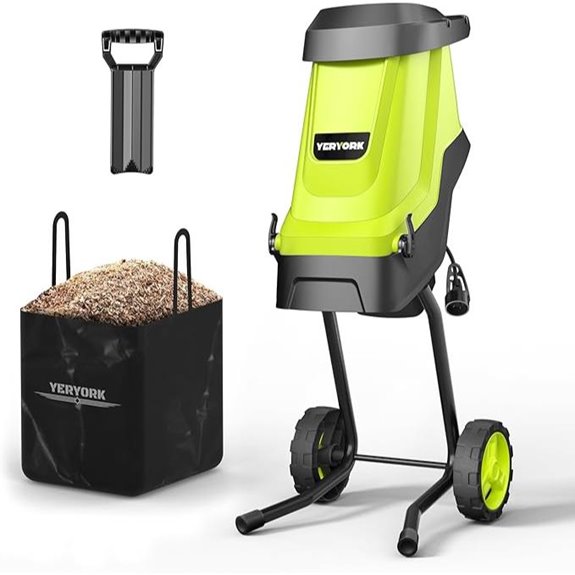 Electric Wood Chipper and Shredder with Collection Bag