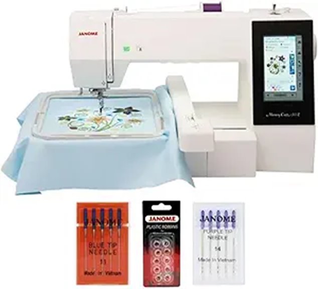 Janome Memory Craft 500E Embroidery Machine Bundle