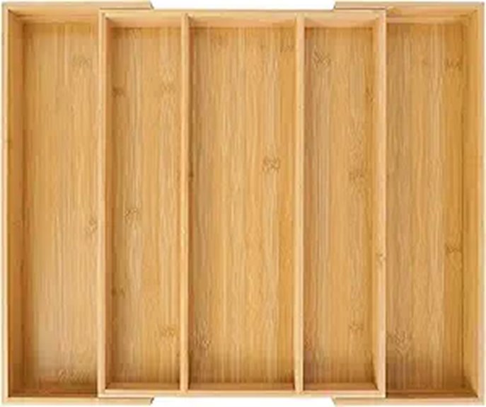 expandable bamboo drawer organizer