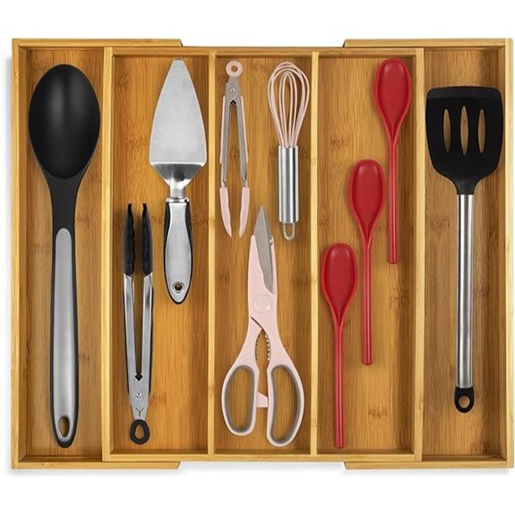 expandable bamboo utensil drawer