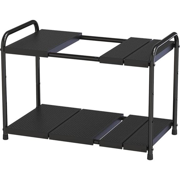 Deco Brothers Under Sink 2 Tier Expandable Shelf Organizer Black