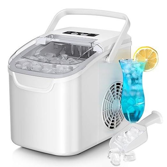 Portable Countertop Ice Maker with 8 Cubes in 6 Minutes