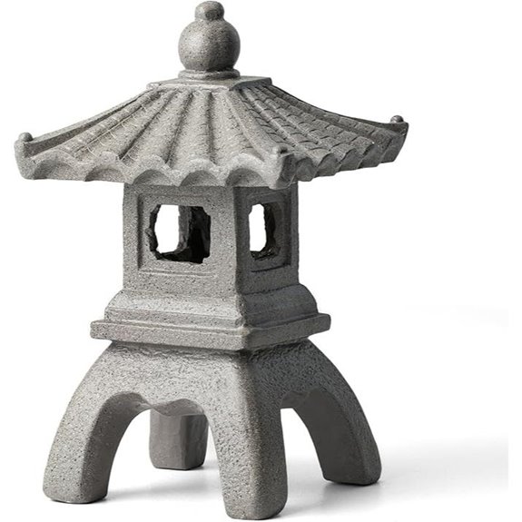 Glitzhome Faux Concrete Pagoda Garden Statue (16