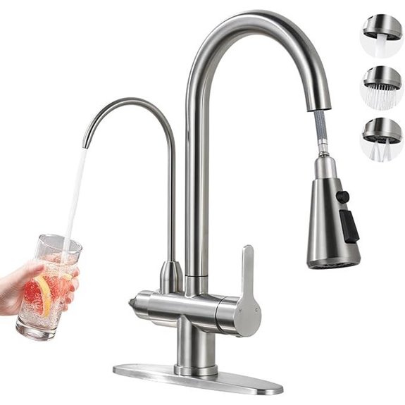 Kitchen Faucet with Water Filter and Pull-Down Sprayer