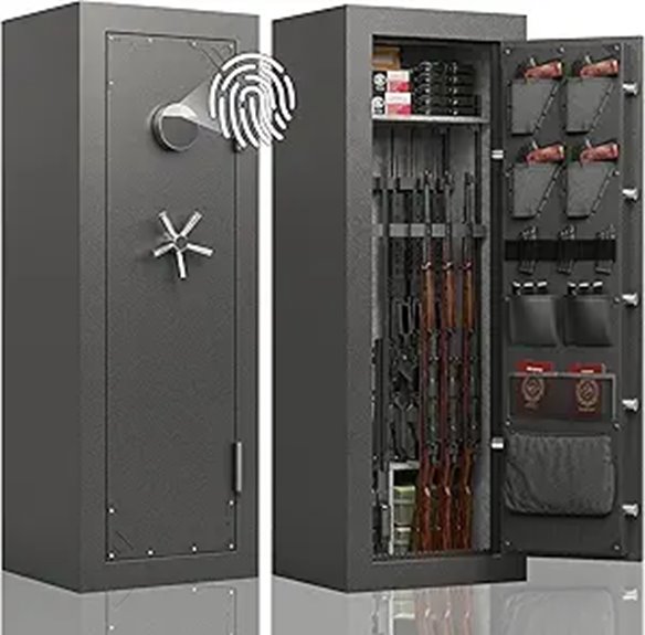 KAER Fireproof Biometric Gun Safe with Adjustable Shelf