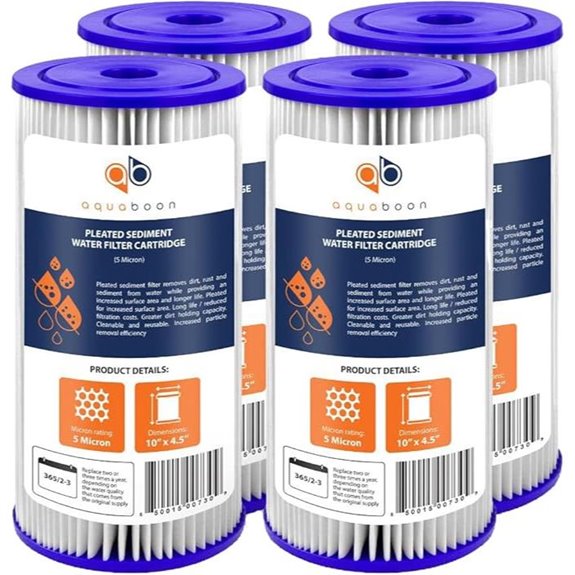 Aquaboon 5 Micron Pleated Sediment Water Filter (4-Pack)