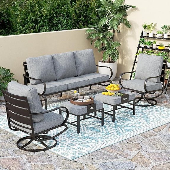 PHI VILLA 5-Piece Outdoor Patio Furniture Set