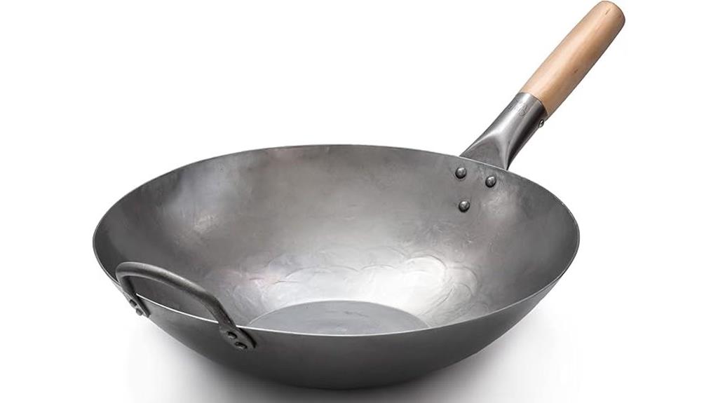 flat hand hammered wok