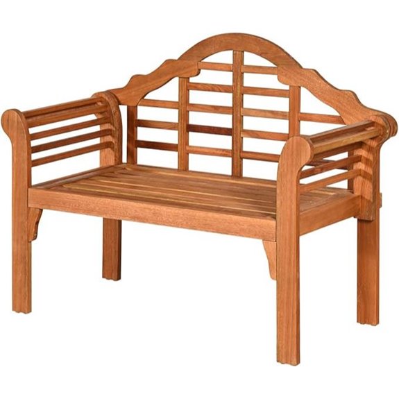 Tangkula Folding Outdoor Eucalyptus Wood Bench