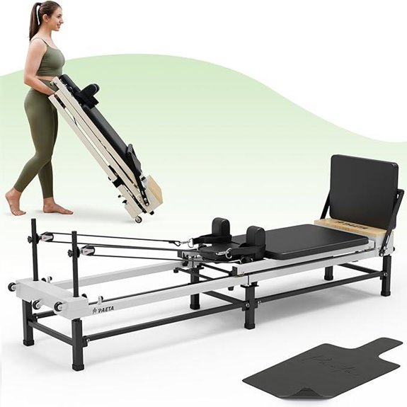 PAETA Foldable Pilates Reformer with Adjustable Height
