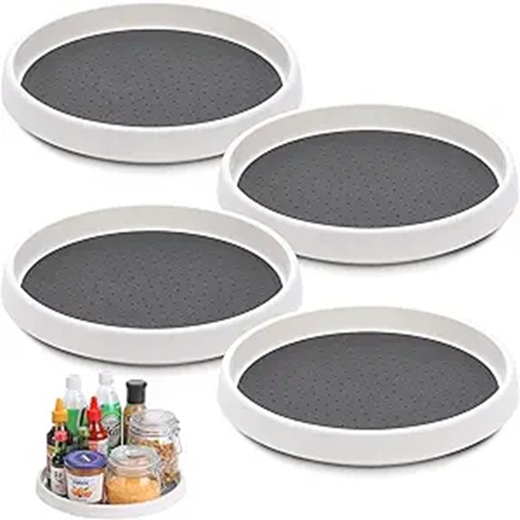 Lazy Susan Turntable Set of 4 10-Inch Non-Skid Organizer