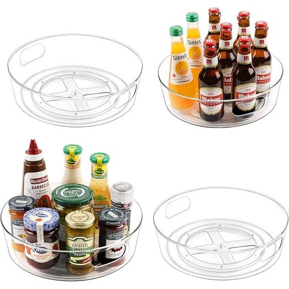 GUZON 4 Pack Lazy Susan Organizer with Handles