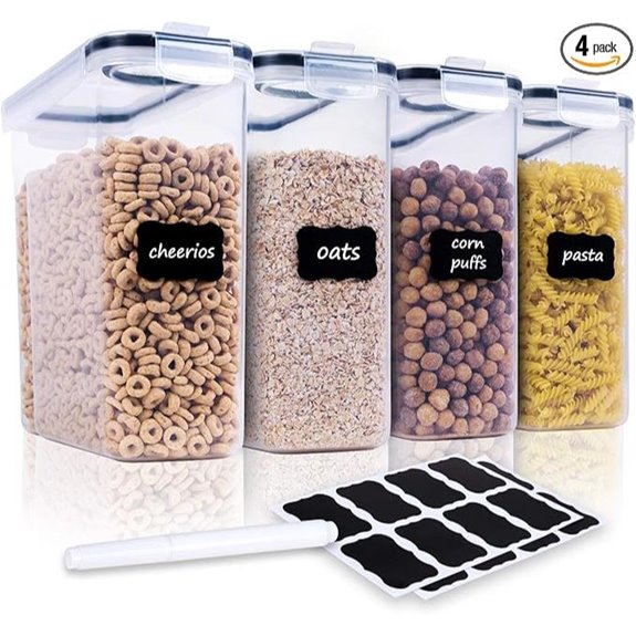 Airtight 4-Piece Cereal Storage Container Set