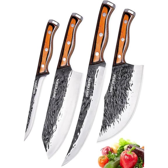 4PCS Hand Forged Meat and Kitchen Knife Set