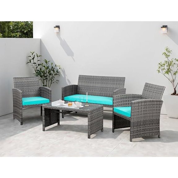 4-Piece Outdoor Wicker Patio Furniture Set
