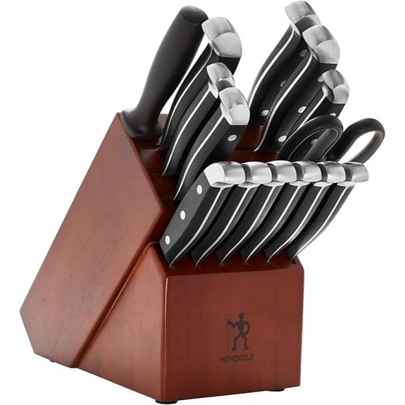 HENCKELS 15-Piece Sharp German Knife Set with Block
