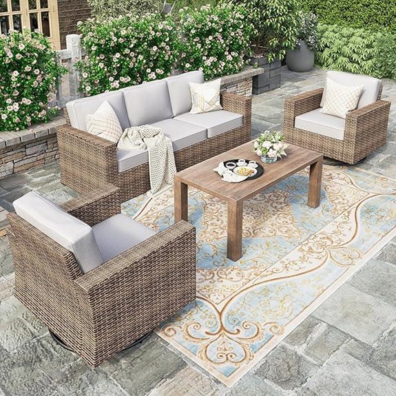 HERA'S HOUSE Outdoor Patio Sofa Set with Cushions