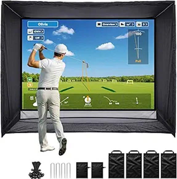 Golf Simulator Enclosure with Impact Screen & Frame