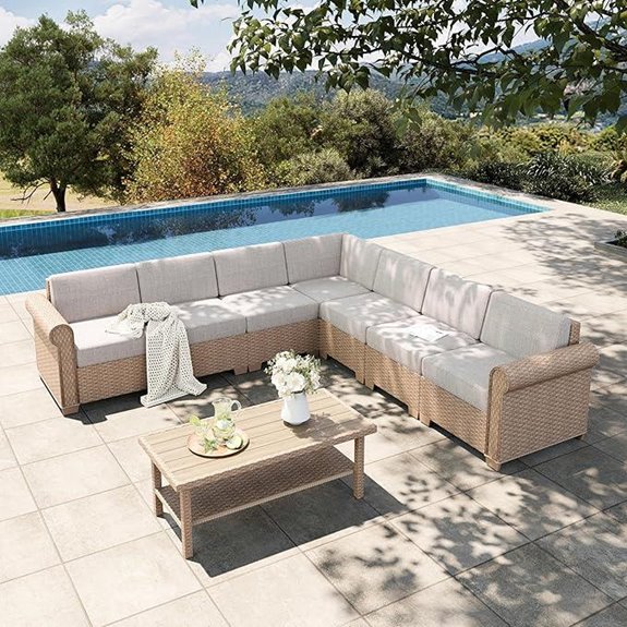 HERA'S HOUSE 8-Piece Patio Wicker Sofa Set
