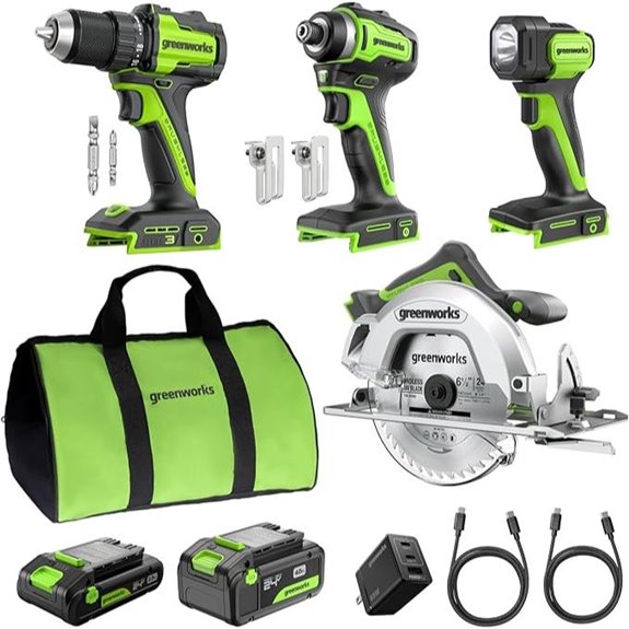 GREENWORKS 24V 4-Tool Cordless Combo Kit