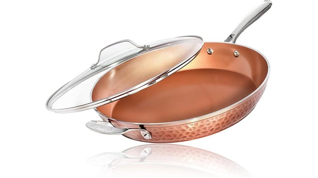 hammered copper non stick frying pan