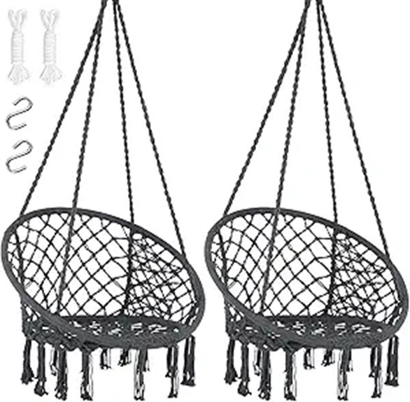 SUNCREAT Hammock Chair Hanging Swing Set of 2