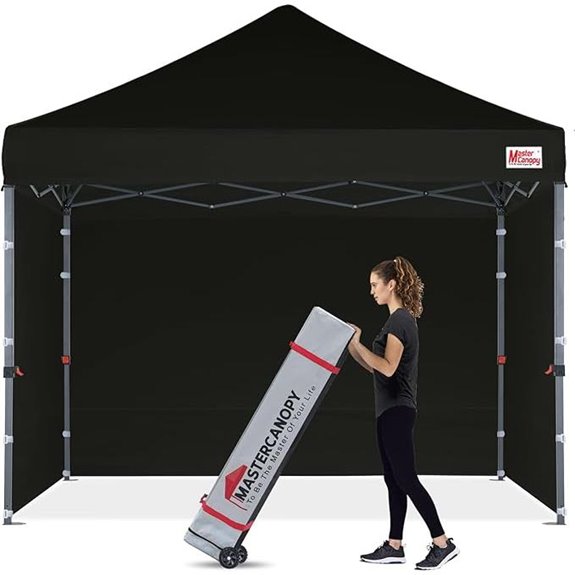 MASTERCANOPY Heavy Duty Pop-up Canopy Tent with Sidewalls (10x10,Black)