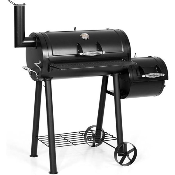 MFSTUDIO Heavy Duty Charcoal Offset Smoker Grill