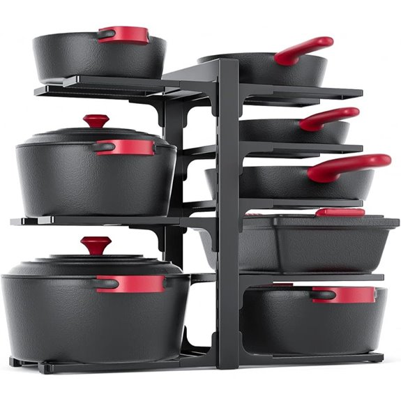MUDEELA 8-Tier Heavy Duty Pot and Pan Organizer
