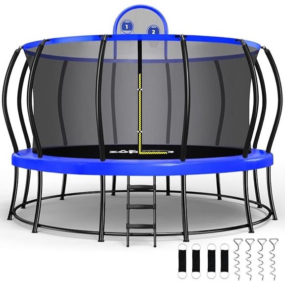 Zupapa 1800LBS Double Frame Trampoline with Safety Design