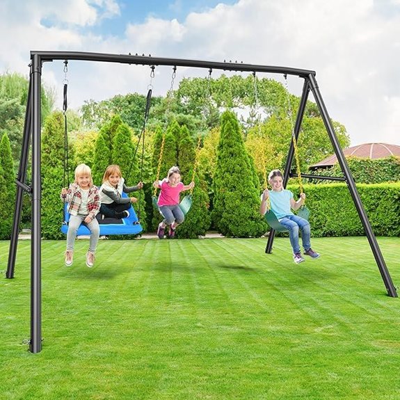 Hapfan 600lbs Heavy Duty Metal Swing Set