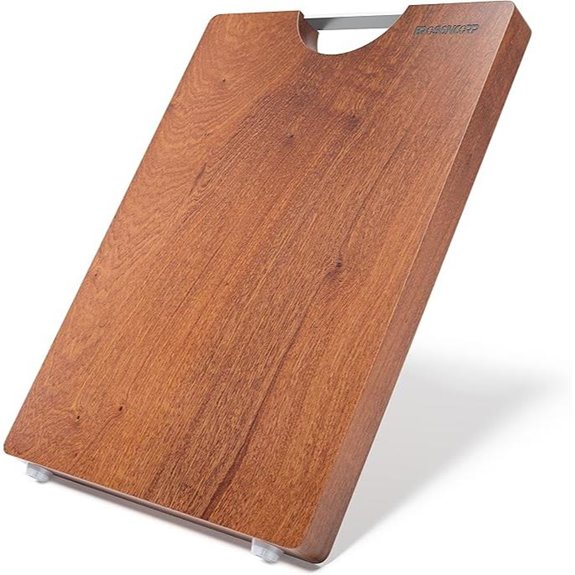 Solid Sapele Cutting Board Heavy Duty Edge Grain 15x11 inches