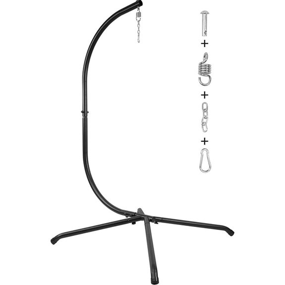 Elevon Hammock Chair Stand Heavy Duty Steel Black