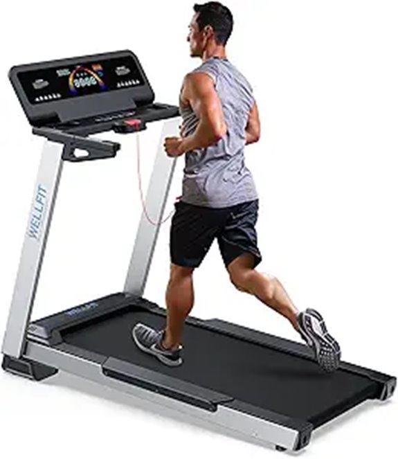 WELLFIT Heavy Duty Treadmill with Incline and Bluetooth