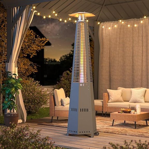 LAUSAINT HOME Hexagon Patio Heater with Cover and Wheels