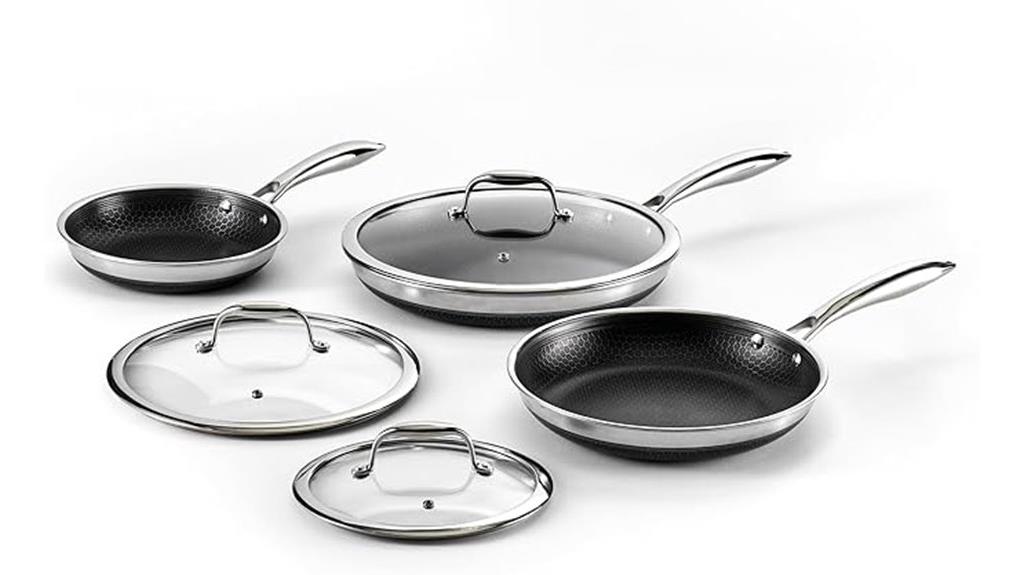 hexclad six piece fry pans