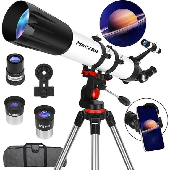 High Power 90mm Refractor Telescope with Tripod & Accessories